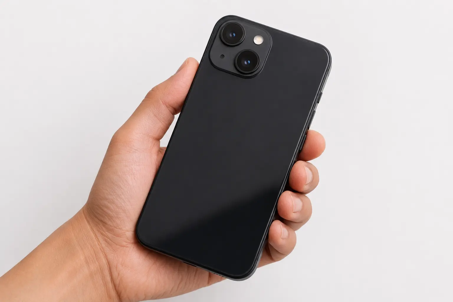 otkup iPhone 13 — ruka drži iPhone 13 midnight spreman za prodaju