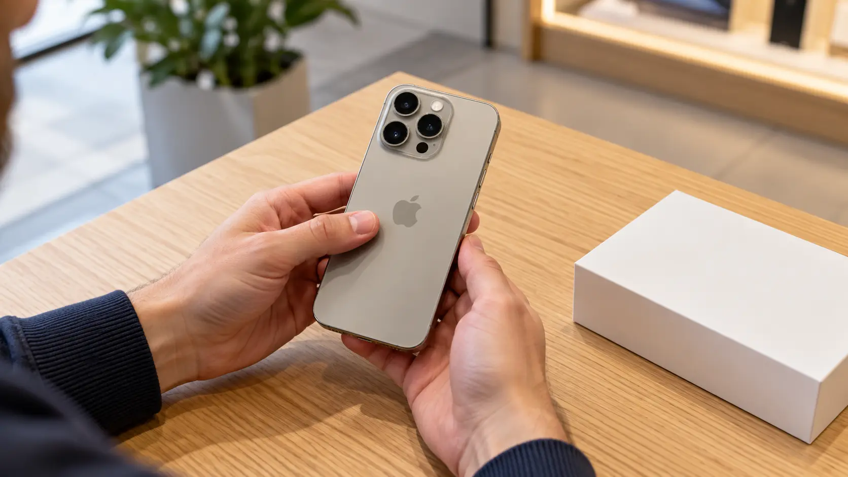 Pregled kućišta i kamera novog iPhone 15 Pro telefona pre otkupa